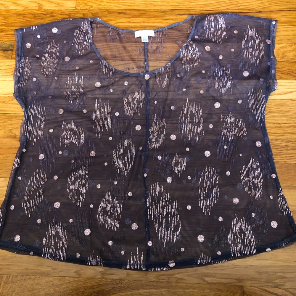 Forever21+ Glitter and Mesh Top